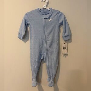 FOR JACK! Nike Light Blue Footed Baby One-Piece with White Swoosh